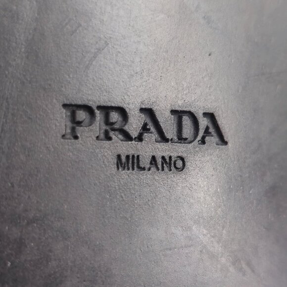 Prada Italian Saffiano Black Leather Dress Shoes Mens 8.5 Luxury Formal Oxfords - Picture 12 of 14